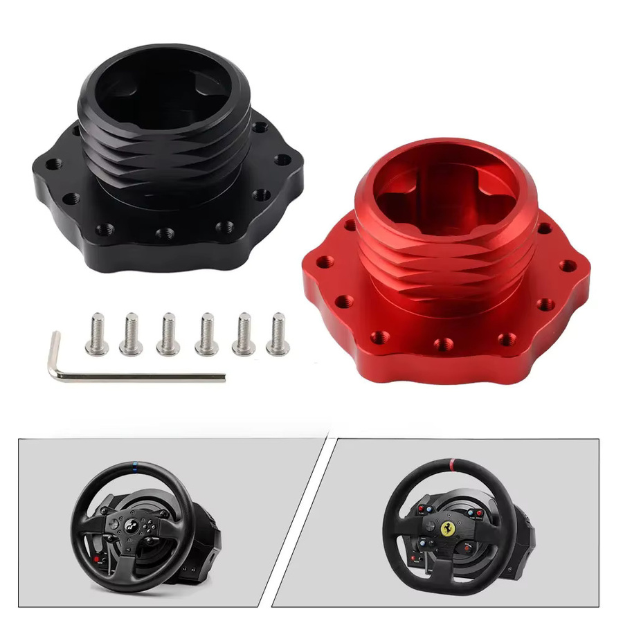 Thrustmaster Premium Aluminium Lenkrad Adapter für T300, T500, TS PC und TS XW in Schwarz-Rot - Bild 1