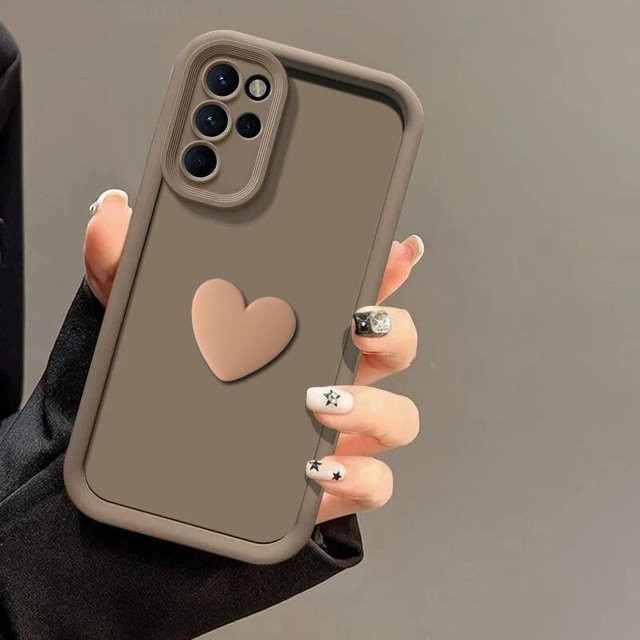 Samsung Silikonhülle mit 3D Herz Design in Kaffeebraun für verschiedene Galaxy Modelle - Bild 1