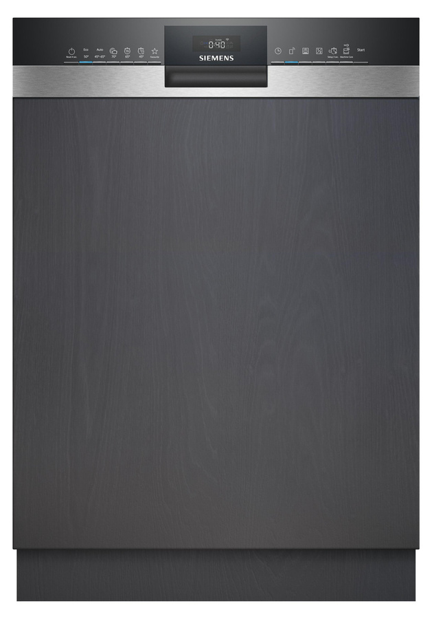 Siemens iQ300 SN53ES02CE Geschirrspüler, halb integriert, Schwarz, Edelstahl, TFT-Display - Bild 1