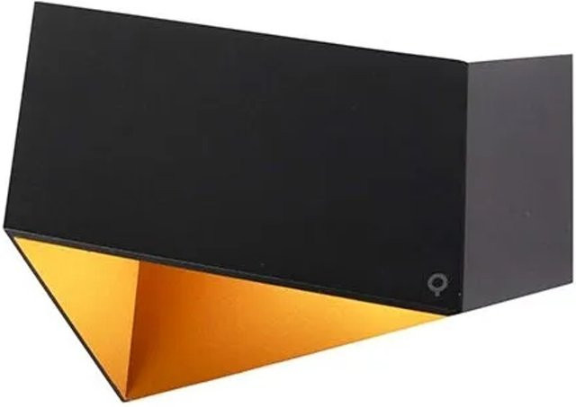 QAZQA Wandleuchte Fold Modern Schwarz mit Goldener Innenseite dimmbar - Bild 1