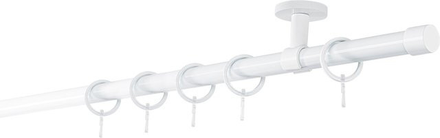 ONDECO Deckenträger Classic 1-läufiges Rohr mit Endstück Cap in Weiß, Länge: 310 cm, Durchmesser: 20 mm - Bild 1