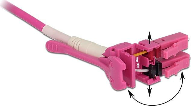 DeLOCK Glasfaser-Netzwerkkabel LC Multi-Mode auf LC Multi-Mode, OM4, 50/125 Mikrometer, Uniboot, violett, 10,0 m - Bild 1
