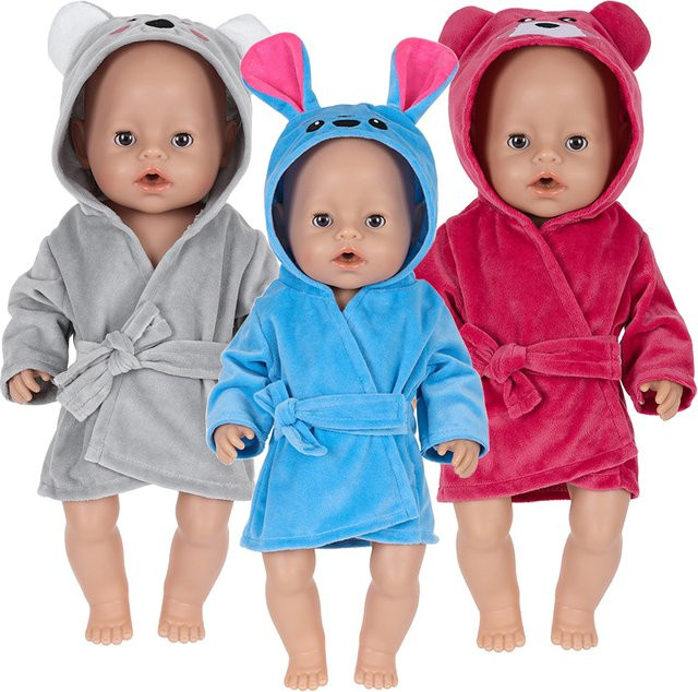 dearbei Kawaii Tier-Plüsch-Bodysuit für 45 cm Babypuppen in Blau - Bild 1