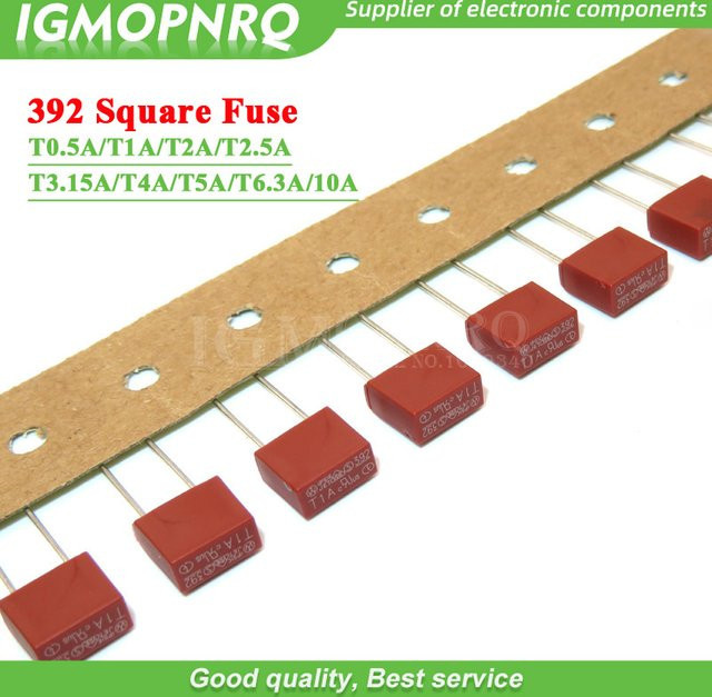 10er Set Quadratische Kunststoffsicherungen für LCD TV Power Boards, Langsame Sicherungen in Rot, verschiedene Ampere-Stärken (T1A bis T5A) - Bild 1