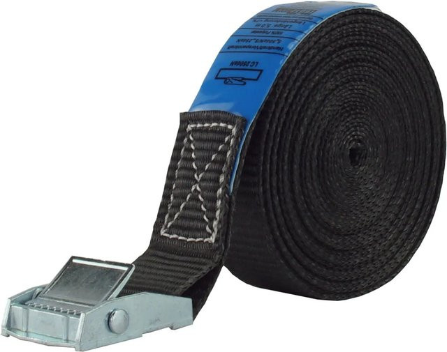 TRUTZHOLM Profi Spanngurt mit Klemmschloss in Schwarz, 4 m Länge, 250 kg Tragkraft - Bild 1