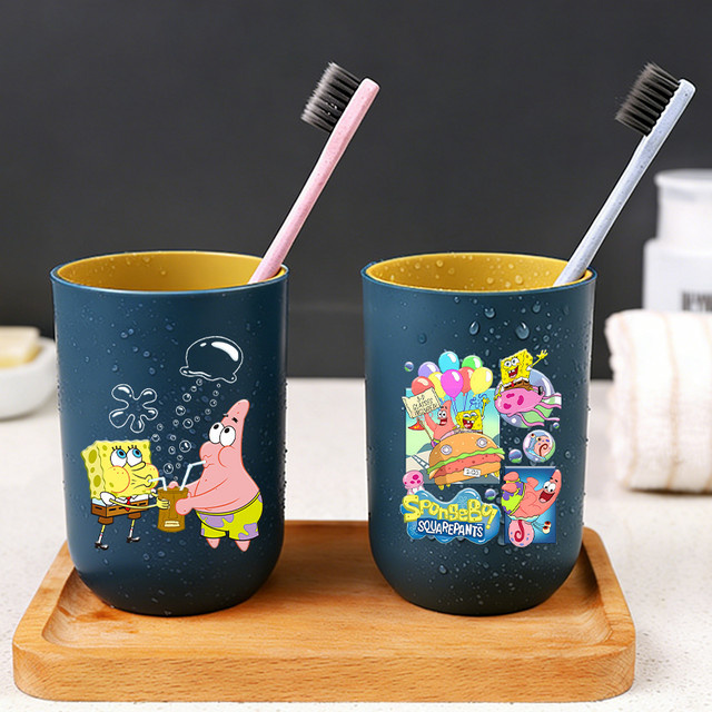 Potdemiel SpongeBob Schwammkopf Multifunktionaler Zahnputzbecher und Mundspülbecher für Kinder in Blau - Bild 1