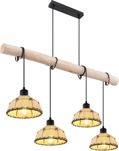 Globo Lighting Hängeleuchte Accent in Beige aus Metall und Stoff mit E27 Fassung - Bild 1