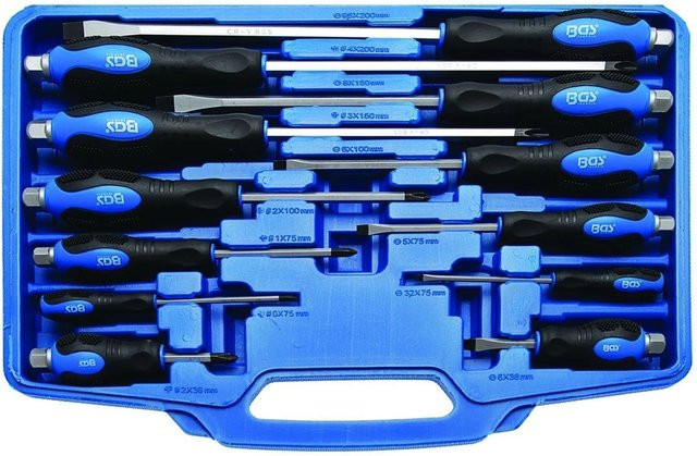 BGS Schraubendreher-Set 12-teilig aus Edelstahl in Blau - Bild 2