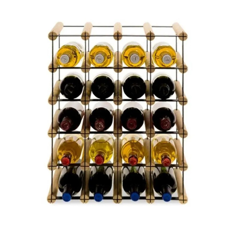 PROREGAL Vinotega Mod Metal Modulares Weinregal aus massivem Kiefernholz in Natur, H x B x T: 52,5 x 42,5 x 24,5 cm - Bild 2