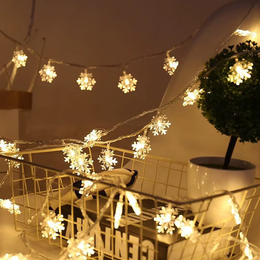 Runtowo Weihnachts-Schneeflocken-Lichterkette in Weiß, Länge: 1,5 m - Bild 3