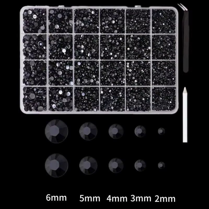 Oleeya Kristall-Strass-Steine Glas, Glänzend, 24 Grids - Bild 2