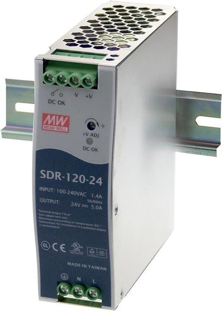 MEAN WELL Netzteil SDR-120-12 Stromversorgung 120W in Silber - Bild 1