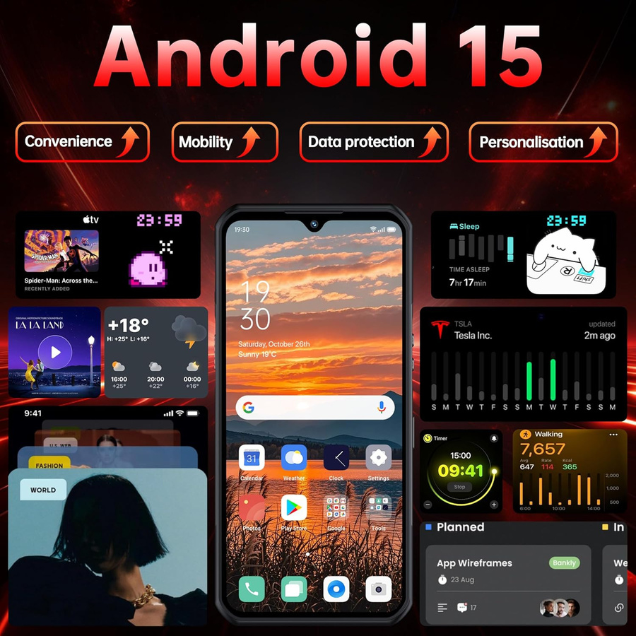 OUKITEL WP55S Smartphone Schwarz mit 512 GB Speicher, 36 GB RAM, 11000mAh Akku und 6.6 Zoll Display, Android 15, 64MP Kamera - Bild 2