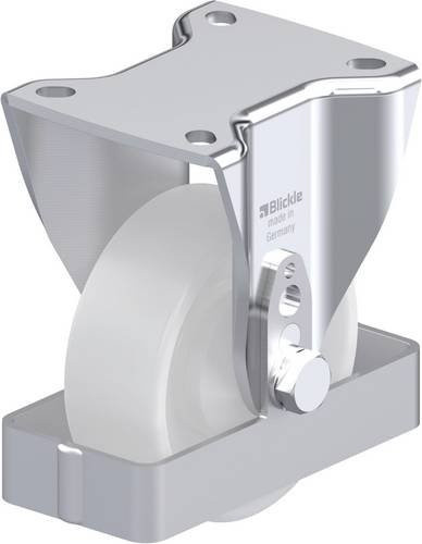 Blickle Stahlblech-Bockrolle BH-PO 100KA-1-FS in Weiß mit 100mm Rad-Durchmesser und 280kg Tragfähigkeit - Bild 1