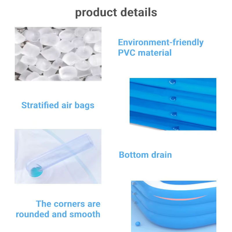 Rechteckiger aufblasbarer Pool aus PVC für Erwachsene und Kinder für Outdoor und Indoor - Bild 4