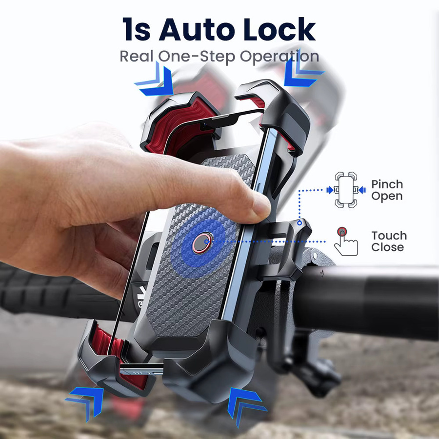 Joyroom Universal Fahrrad Handyhalterung in Schwarz mit 360 Grad Rotation für 4 bis 7 Zoll Smartphones und GPS-Nutzung - Bild 3