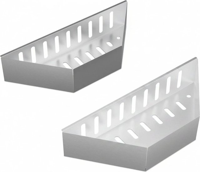 Relaxdays Kohlekorb 2er Set aus Stahl in Silber, verschiebbar, B/T/H: 38 x 7,5 x 12 cm - Bild 1