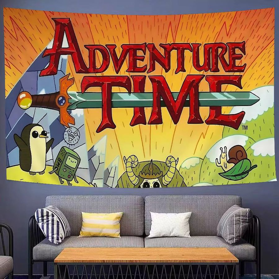A-Adventures Wandteppich mit Cartoon Time Anime und Mandala Design in Multicolor, Böhmischer Wandbehang im Hippie-Stil - Bild 2