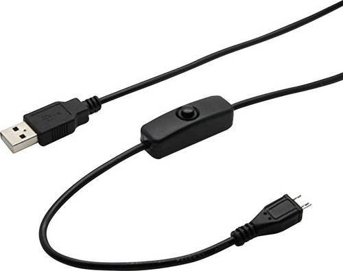 Joy-it USB 2.0 Kabel mit USB-A und Micro-B Stecker inkl. Ein/Aus-Schalter, Schwarz, Länge: 1,50 m - Bild 1