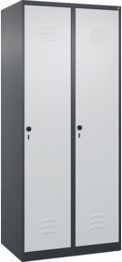 C+P Wäsche-Spind Classic PLUS mit 2 Abteilen in Anthrazit, Stahlkonstruktion mit Sicherheits-Drehriegel, H x B x T: 185 x 80 x 50 cm - Bild 1