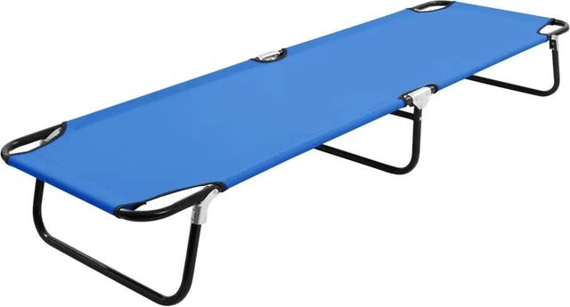 Furnicato Klappliege Blau aus pulverbeschichtetem Stahl mit UV-beständigem 600D-Polyestergewebe, B/T/H: 58 x 190 x 28 cm - Bild 1