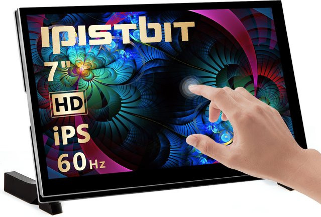 iPistBit 10,1 Zoll IPS HD LCD HDMI Touchscreen Display in Schwarz für Raspberry Pi 5 4B 3B+ und AIDA64 PC Sekundärbildschirm mit 1024 x 600 Auflösung - Bild 1