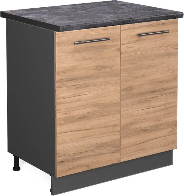 Vicco Spülenunterschrank Fame-Line Goldkraft Eiche/Anthrazit, B/T/H: 80 x 60 x 82 cm - Bild 1