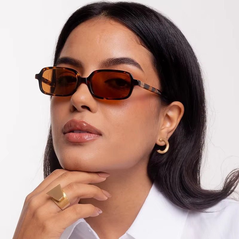 Sonnenbrille Rechteck, Vollrand, Unisex, braun - Bild 1