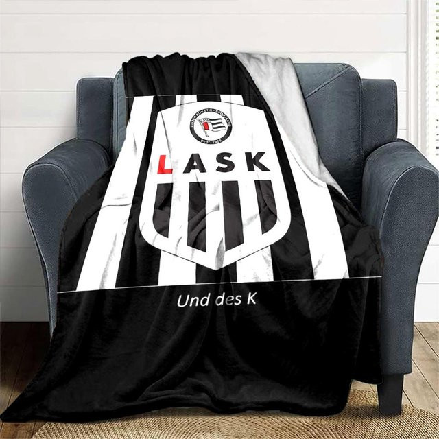 NuanSue Home Flanelldecke LASK LINZ LOGO in Schwarz, B/B: 80 x 120 cm - Bild 1