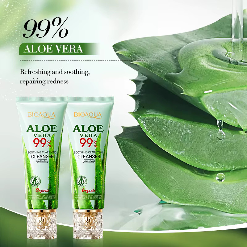 BIOAOUA Aloe Vera Gesichtsreiniger Schaum, 100g, Unisex - Bild 3