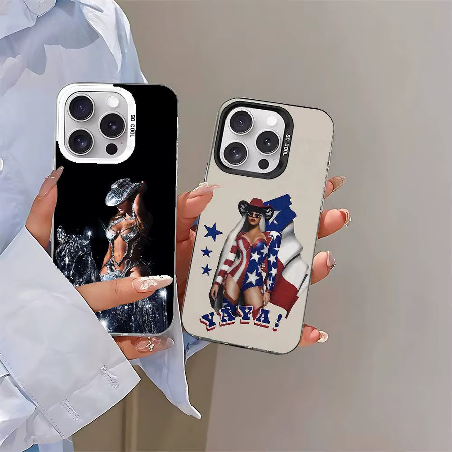 Musikmädchen B-BeyonceS Handyhülle für Apple iPhone 11 bis 17 Pro Max Plus, stoßfeste Rückseite, Farbe: Silber - Bild 2