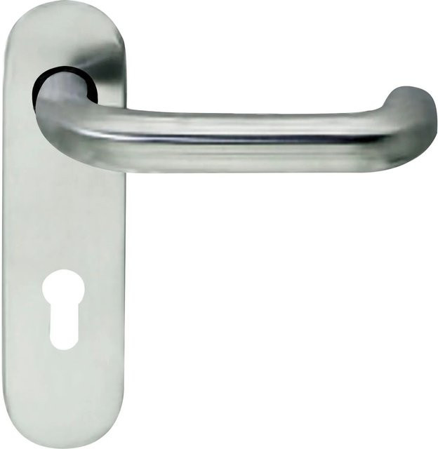 BKS Drückerlochteil B 72110 mit Kurzschild Pz 72 mm für Außen, Rund, Edelstahl, Silber - Bild 1