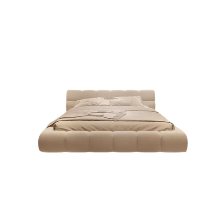 Modernes gepolstertes Queen-Size-Bett in Weiß für Schlafzimmer und Kinderzimmer mit Stoffbezug, B/T: 150 x 200 cm - Bild 2