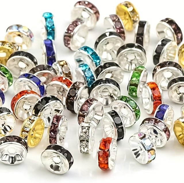 JNWYFDC Abstandsperlen, 8mm, Farbige Wasserdiamanten, Unisex - Bild 1