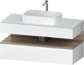 Duravit Waschtischunterschrank Qatego in Weiß, Wandhängend mit LED-Beleuchtung und Nischenfach, B/T/H: 120 x 55 x 60 cm - Bild 1