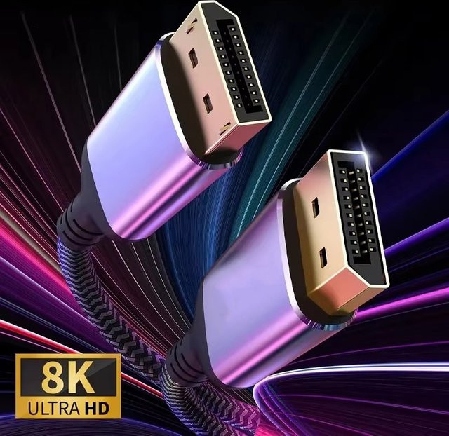 BRYNTHORX DisplayPort 1.4 Kabel in Schwarz für 8K 60Hz und 4K 120Hz/144Hz/165Hz mit 48Gbps High-Speed und HDR für TV, Monitor und Laptop - Bild 1