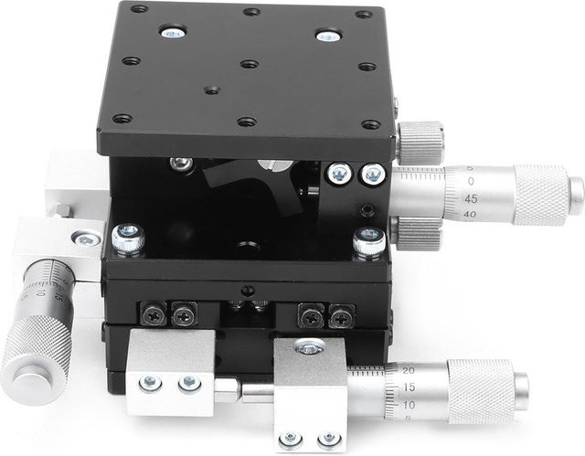 LD60 LM XYZ Manuelle 3-Achsen Lineartisch Trimmplattform Justierung Schiebetisch in Schwarz, B/T: 60 x 60 mm - Bild 1