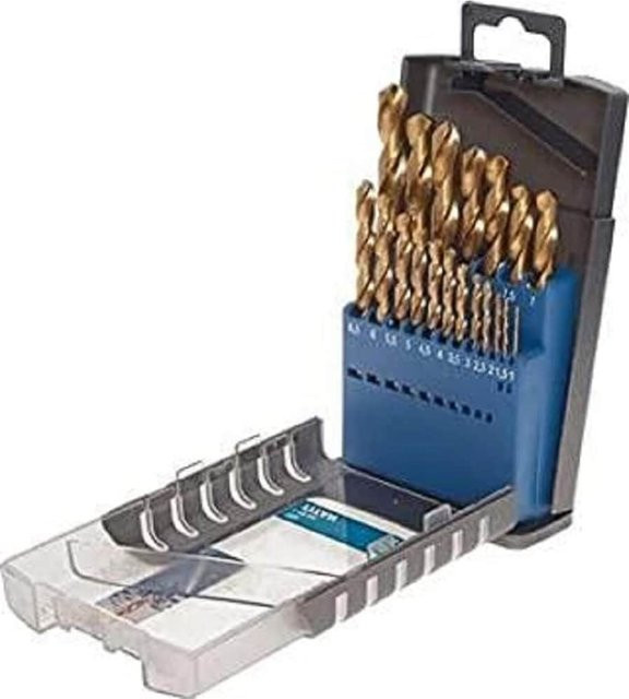 kwb HSS Metallbohrer-Set 19-teilig mit Titan-Beschichtung in Gold, Twist Drill Spiralbohrer-Satz in Industrie-Qualität - Bild 1