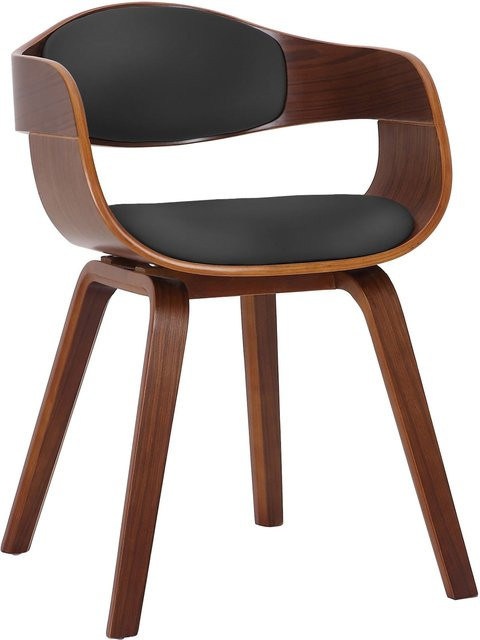 CLP Esszimmerstuhl Kingston mit ergonomischer, gepolsterter umlaufender Rückenlehne, Kunstlederbezug und Vollholzgestell, belastbar bis 150 kg - Bild 1