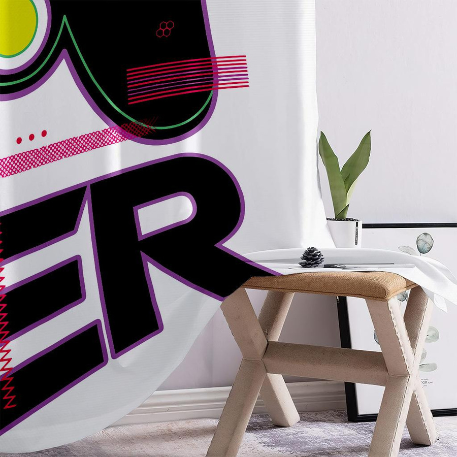 Yiran Furniture Gamecontroller Dekorative Vorhänge mit Grafikprint, 2er-Set, Multicolour, Breite: 50 cm, Höhe: 130 cm - Bild 3