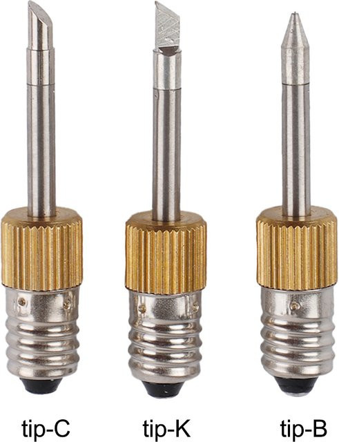 DAZZLEEX USB-Lötspitzen-Set mit E10-Schnittstelle in Silber, Typ B C K Schweißdüsen für beheizte Lötköpfe - Bild 1