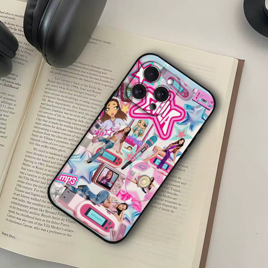 Emilia Mernes MP3 Handyhülle für Apple iPhone 11 bis 17 Pro Max, Weiche Schutzhülle, Schwarz/Multicolor - Bild 5
