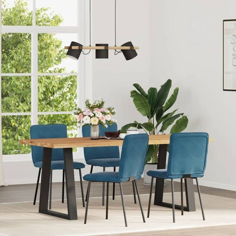 Vidaxl Esszimmerstühle 4er Set Modern in Blau Samt - Bild 1