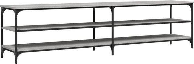 vidaXL TV-Schrank Grau Sonoma aus Holzwerkstoff und Metall B/T/H: 200 x 30 x 50 cm - Bild 1
