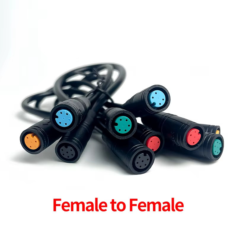 Wasserdichte M8 E-Bike Steckverbinder Set für Display-Kabel mit 2 bis 6 Pins, männlich und weiblich, Länge: 25 cm, Multicolor - Bild 3