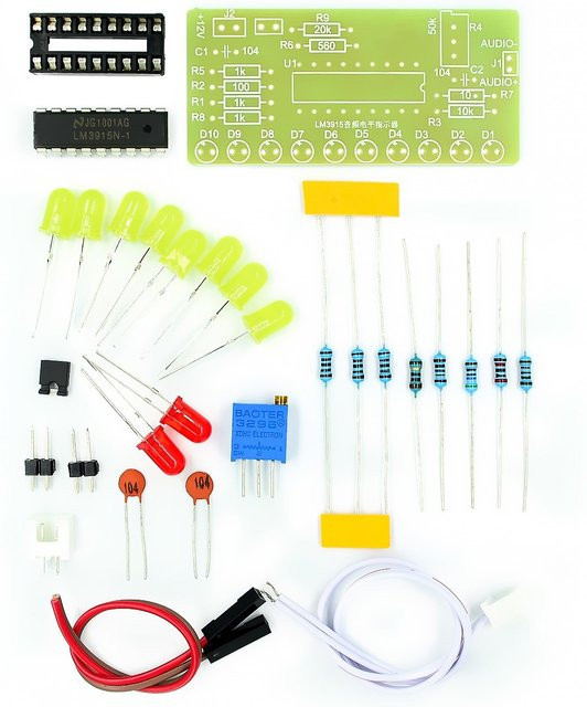 LM 3915 DIY Elektronik-Bausatz Sound Audio Spektrum Analysator mit 10 LEDs als Löteübungsset - Bild 1