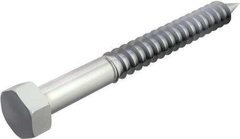 OBO Bettermann Holzschraube mit Sechskant Kopf aus verzinktem Stahl, Farbe Silber, Durchmesser: 10 mm, Länge: 70 mm, 25 Stück - Bild 1