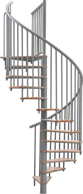 Minka Spindeltreppe Switch Spiraltreppe aus Holz in Grau-Buche Hell, Durchmesser: 120 cm, für eine Raumhöhe bis 295 cm - Bild 1