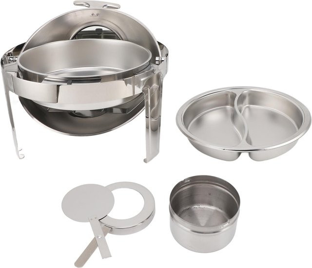 Aimo Chafing Dish Buffet Set aus Edelstahl in Grau mit 6l Fassungsvermögen und Glasdeckel - Bild 1
