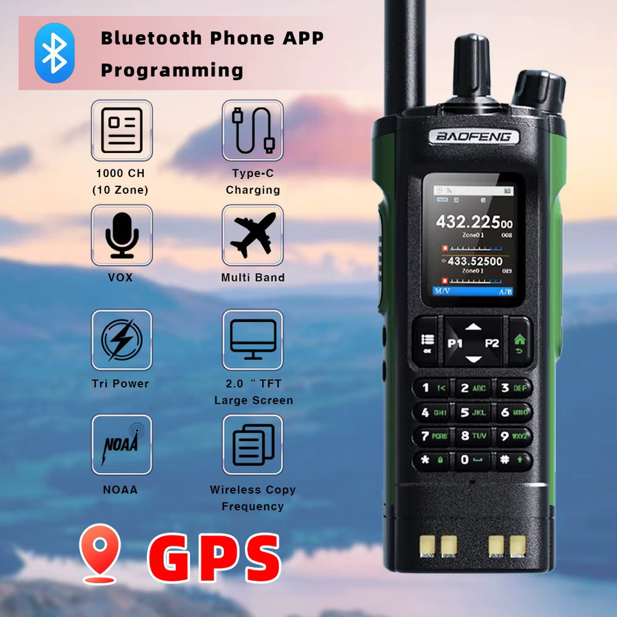 BAOFENG Walkie Talkie UV-32 Schwarz mit GPS und Bluetooth für Amateurfunk und NOAA - Bild 3